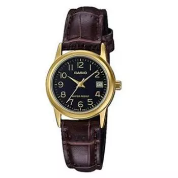 Женские часы Casio с кожаным ремешком LTP-V002GL-1B