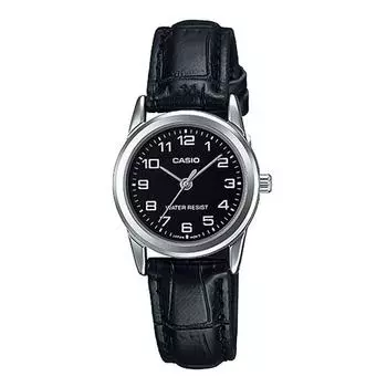 Женские часы Casio с кожаным ремешком LTP-V001L-1B