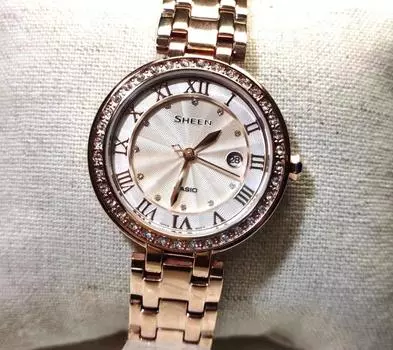 Женские часы Casio Sheen Crystal Steel SHE-4034PG-4A