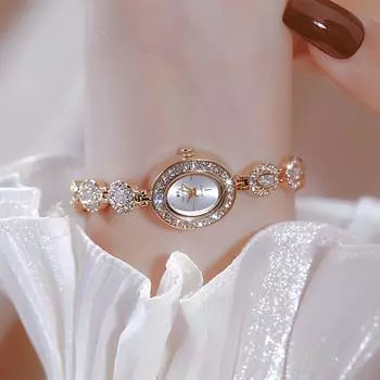 Женские часы-цепочка, легкие люксовые брендовые антикварные браслеты с радугой, наручные часы, водонепроницаемые женские модные кварцевые часы