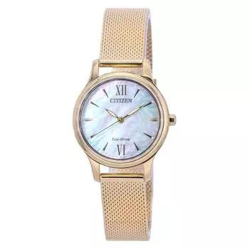 Женские часы Citizen Eco-Drive из нержавеющей стали с перламутром цвета розового золота EM0892-80D