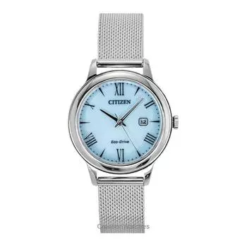 Женские часы Citizen Elegance из нержавеющей стали с синим циферблатом Eco-Drive EW2621-75M 100M синий