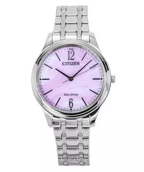 Женские часы Citizen Elegance из нержавеющей стали с розовым циферблатом Eco-Drive EM0411-71X розовый