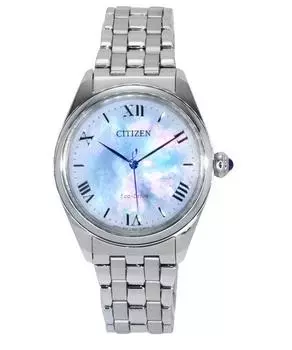 Женские часы Citizen L Eco-Drive из нержавеющей стали с перламутровым циферблатом EM1140-80D мать жемчужного