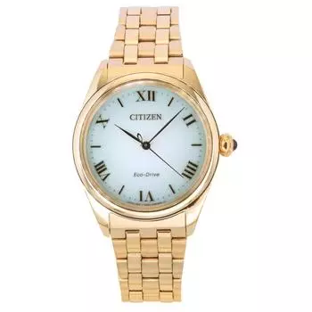 Женские часы Citizen L из нержавеющей стали розового золота со светло-зеленым циферблатом Eco-Drive EM1143-81X светло-зеленый