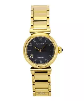 Женские часы Citizen L Mae Bells Mini, золотистый тон, нержавеющая сталь, серый циферблат, Eco-Drive EM1132-88H серый