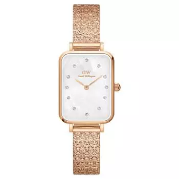 Женские часы Daniel Wellington QUADRO LUMINE MOP с перламутровым циферблатом, украшенным кристаллами, 20 x 26 мм + комплект футляра