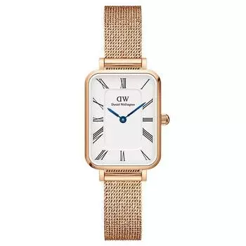 Женские часы Daniel Wellington с квадро-римскими цифрами MELROSE и сетчатым ремешком