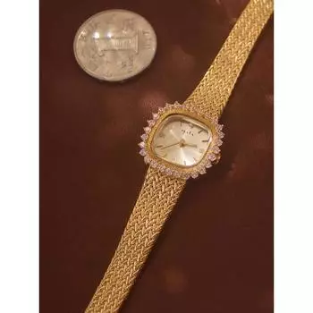 Женские часы Diamond Luxury Elegant Crown Dial Gold Watch Gifts to Lovers Brass Band 24K gold plated High Quality quartz