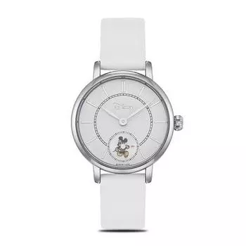 Женские часы Disney с движущимся кожаным ремешком и персонажем Микки Мауса D12132WWW, популярные корейские часы