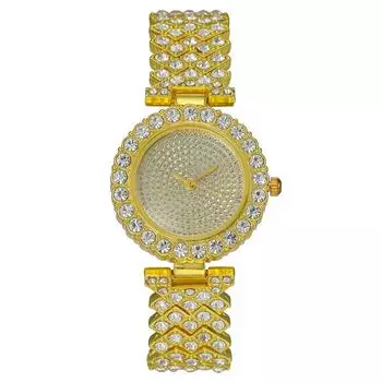 Женские часы Gypsy с полным бриллиантовым браслетом, женские часы, кварцевые часы золотой