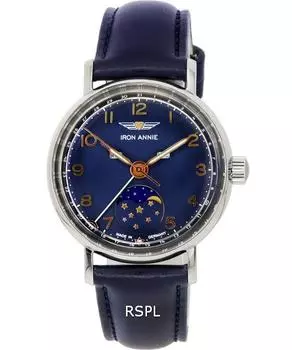 Женские часы Iron Annie Amazonas Impression Moonphase с синим циферблатом, кварцевые 59774