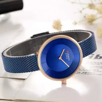 Женские часы из нержавеющей стали, классический браслет, женские часы синий