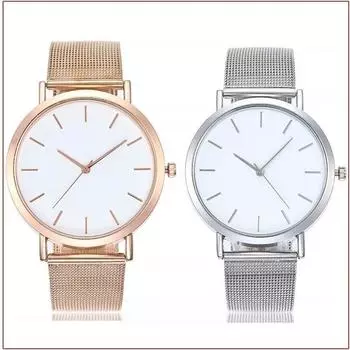 Женские часы из нержавеющей стали Sliver Mesh, роскошные повседневные наручные часы для женщин
