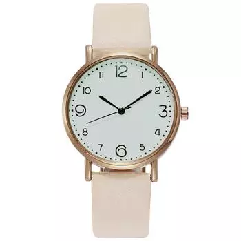 Женские часы Кварцевые часы Женская одежда Подходящие часы One Size бежевый
