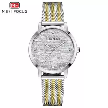 Женские часы Light Luxury Silk Dial Японский механизм Diamond Водонепроницаемые часы Milan Mesh Strap Watch