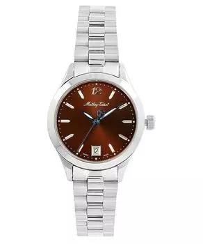 Женские часы Mathey-Tissot Urban из нержавеющей стали с коричневым циферблатом, кварцевые D411MAM коричневый