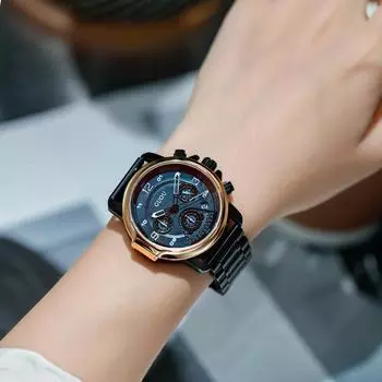 Женские часы Модные и властные женские часы с большим циферблатом Красивые Ins Advanced Многофункциональные часы со стальным ремешком