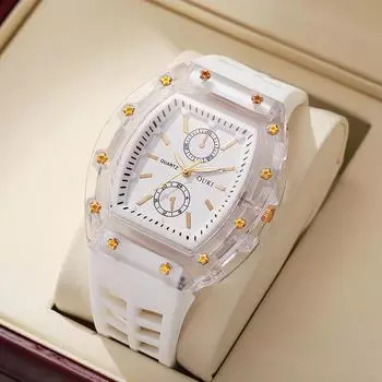 Женские часы Модные наручные часы Женские кварцевые часы Женские часы с указателем Силиконовые часы Подарки чёрный