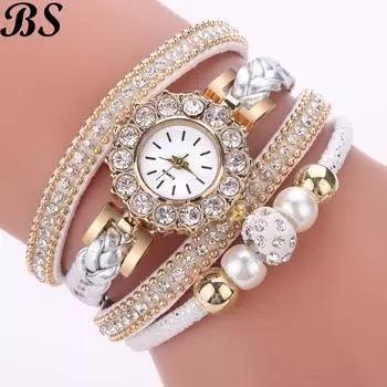 Женские часы, модные винтажные кварцевые наручные часы с плетением, браслет для дам