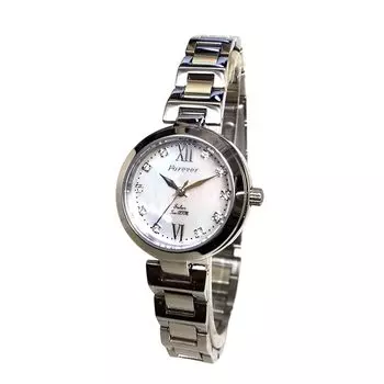 Женские часы на солнечных батареях Водонепроницаемость 10 АТМ Оснащены японским солнечным механизмом Поставляются с простым инструментом для регулировки ремня Белый циферблат НАВСЕГДА