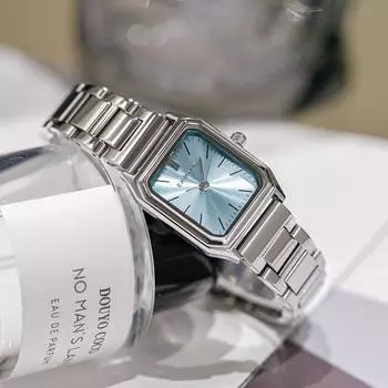 Женские часы Niche, простые и элегантные квадратные кварцевые часы, повседневные студенческие модные часы со стальным браслетом