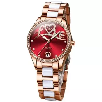 Женские часы OLEVS, японский механизм, автоматический завод, механические наручные часы, популярные, стильные, высококачественная нержавеющая сталь, циферблат с бриллиантами, керамика