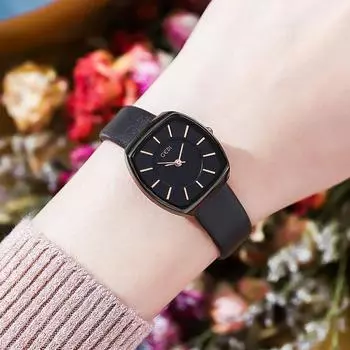 Женские часы простые повседневные студенческие водонепроницаемые кварцевые часы новые модные женские часы бочкообразного типа для женщин