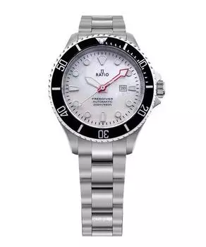 Женские часы Ratio FreeDiver Sapphire из нержавеющей стали с белым перламутровым циферблатом и автоматическим механизмом RTFL841 200M мать жемчужного