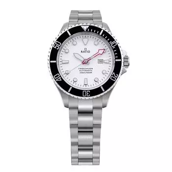 Женские часы Ratio FreeDiver Sapphire из нержавеющей стали с белым циферблатом и автоматическим механизмом RTFL833 200M белый