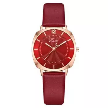 Женские часы с элегантным циферблатом, кварцевые часы, классический ремешок из искусственной кожи, модные женские наручные часы для повседневной официальной одежды чёрный