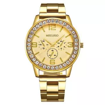 Женские часы с большим циферблатом и цифровым циферблатом с тремя глазами, женские часы, модные кварцевые часы