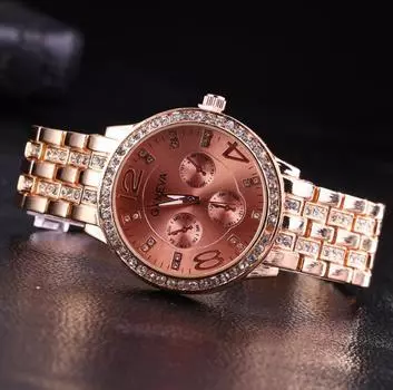 Женские часы с бриллиантами, спортивные аналоговые кварцевые наручные часы с ремешком из нержавеющей стали