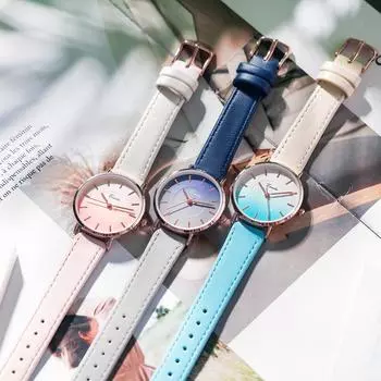 Женские часы с градиентным маленьким циферблатом Dreamy Girl Forest Style Chic Student Watch для женщин