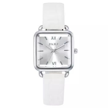 Женские часы с кожаным ремешком, аналоговые кварцевые модные темпераментные женские часы белый