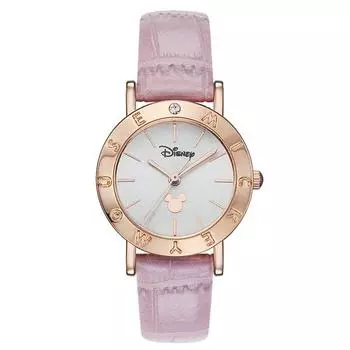Женские часы с кожаным ремешком и изображением Микки Мауса Disney D12027PK, популярные корейские часы