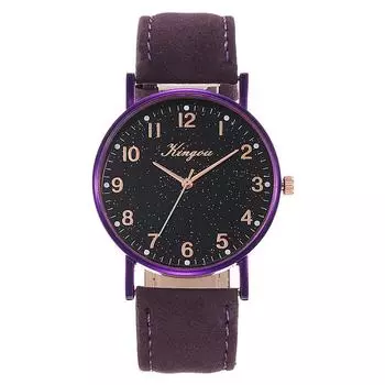 Женские часы с кожаным ремнем Sky Belt Watch фиолетовый