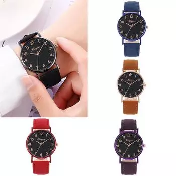 Женские часы с кожаным ремнем Sky Belt Watch фиолетовый