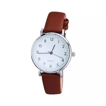 Женские часы с кварцевым циферблатом, цифровые часы со светящимся указателем, часы для женщин и девочек One Size коричневый