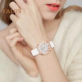 Женские часы с кварцевым механизмом, круглый циферблат, римские цифры, сплав, ремешок из искусственной кожи, высокая точность, женские наручные часы, аналоговые часы для свиданий кофейный