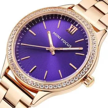 Женские часы с японским механизмом, светящийся водонепроницаемый стальной ремешок с застежкой-бабочкой