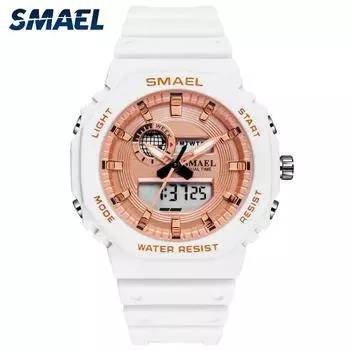 Женские часы SMAEL, водонепроницаемые светодиодные часы с подсветкой, будильник, секундомер, женские наручные часы, роскошные часы