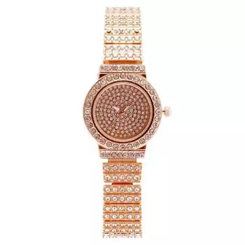 Женские часы со стразами цвета неба One Size