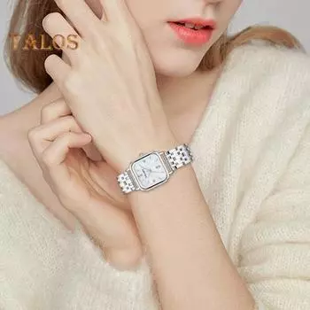 Женские часы со стразами и квадратным циферблатом, стальной ремешок, кварцевый механизм, женские деловые наручные часы для девочек, модные украшения, подарок на день рождения серебряный