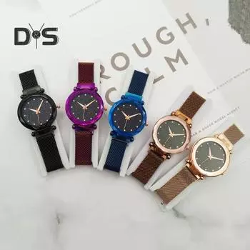 Женские часы со стразами, круглые кварцевые часы, элегантные минималистичные металлические женские платья для девочек, наручные часы, модные украшения, подарок на день рождения красный