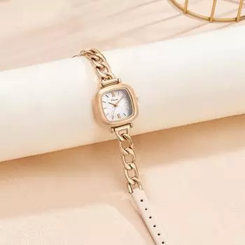 Женские часы Square Temperament Компактные кварцевые часы Свежие и простые водонепроницаемые часы-браслет