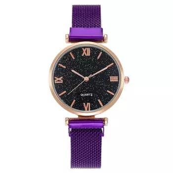 Женские часы Starry Sky Fashion Roman Pattern Женские часы Магнитные кварцевые часы Женские часы с магнитным камнем