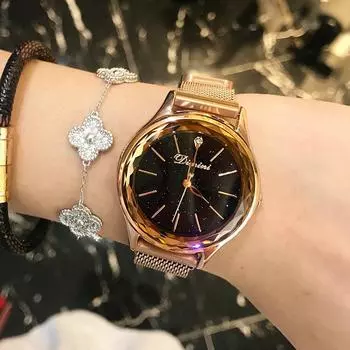 Женские часы Starry Sky, модные кварцевые часы Ins, водонепроницаемые часы для женщин