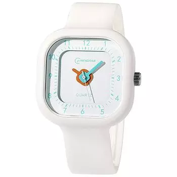 Женские часы Test Life Водонепроницаемые квадратные простые силиконовые ремешки (белый) белый