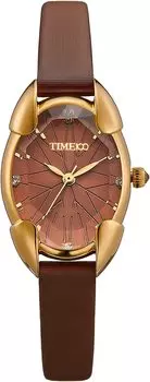Женские часы Time100 с ограненным бриллиантовым кристаллом, японский механизм, водонепроницаемость 30 м, цветной бутиловый ремешок, коричневый